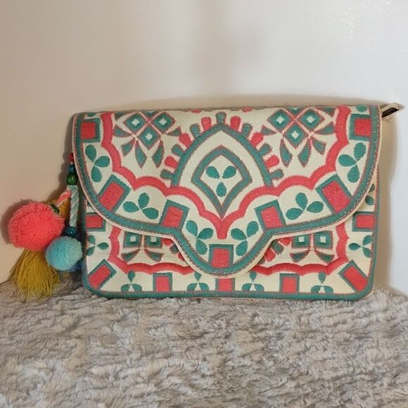 Bam Forever Embroidered Clutch Purse - Picture 1 of 7